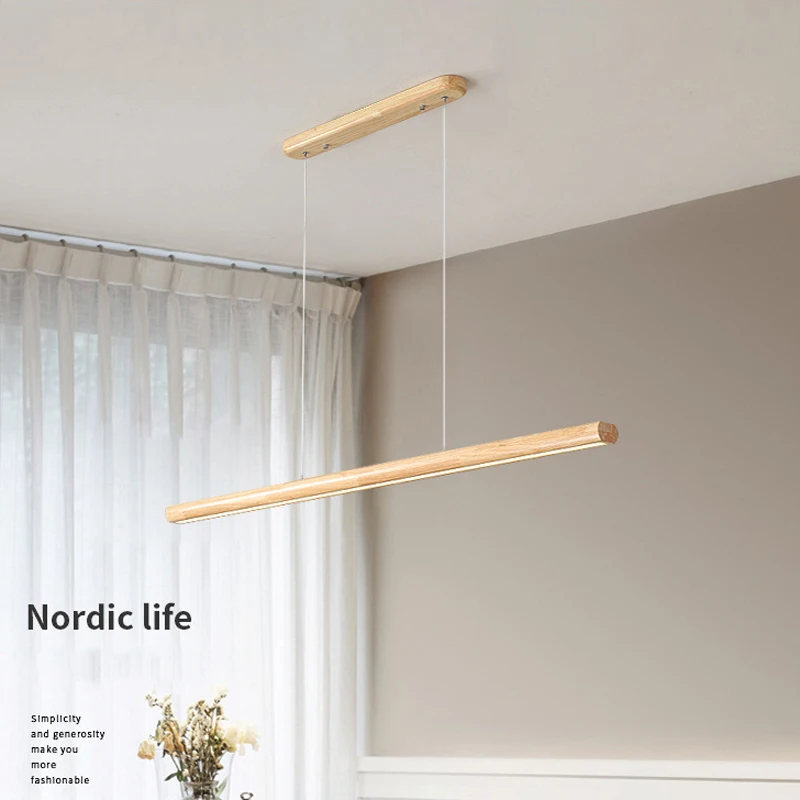 Solid wood chandelier, long LED luminaire for lighting above the dining table and kitchen island, height adjustable
Solid wood chandelier, long LED luminaire for lighting above the dining table and kitchen island, height adjustable