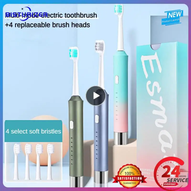 

Electric Toothbrush Six Vibration Modes Adult Couple Fully Automatic Bristles Ultrasonic Tooth Brushes Replacement Heads Set