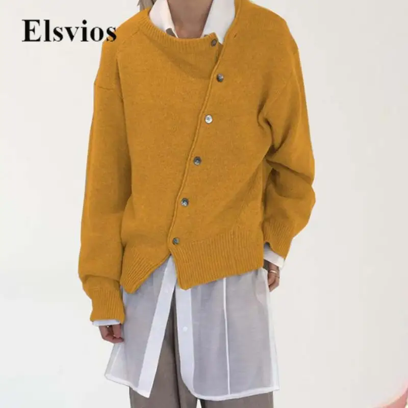 Fashion New Irregular Button Design Sweater Cardigan Casual Long Sleeve Women Coat Jumper Female Solid Color Loose Knitted Tops
Fashion New Irregular Button Design Sweater Cardigan Casual Long Sleeve Women Coat Jumper Female Solid Color Loose Knitted Tops