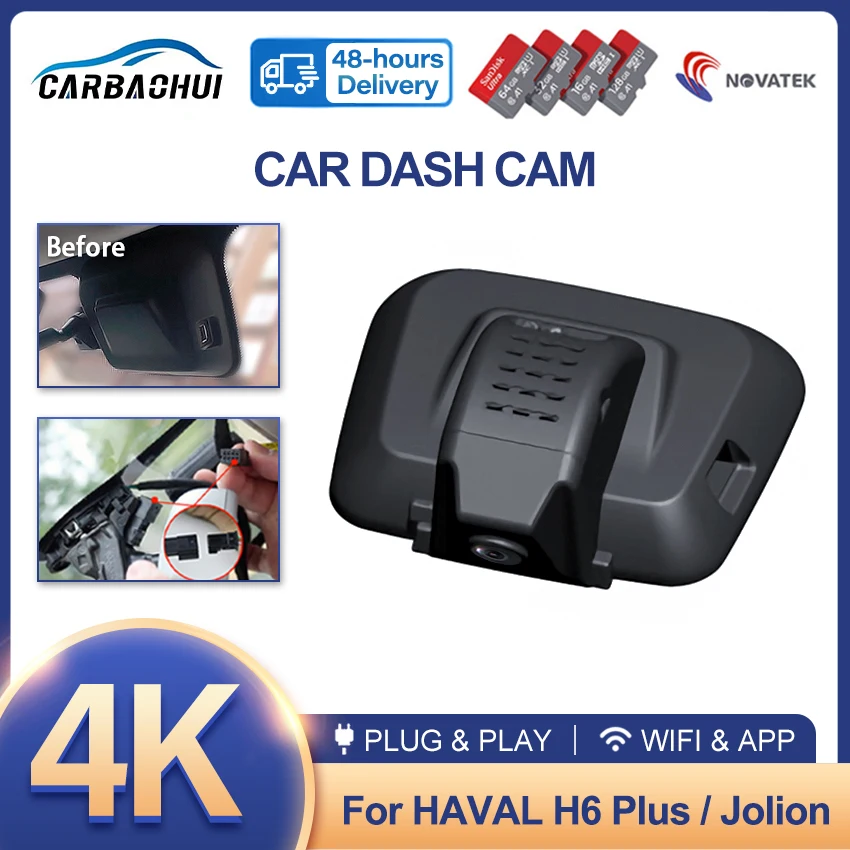4K Dash Cam Plug and play DVR Video Recorder Car Camera UHD Night vision For HAVAL H6 Plus Jolion Wireless Dashcam USB Port
4K Dash Cam Plug and play DVR Video Recorder Car Camera UHD Night vision For HAVAL H6 Plus Jolion Wireless Dashcam USB Port
