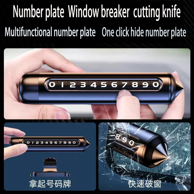 Car number plate Hide temporary parking number plates Car mounted ornaments Multi functional window breaking safety hammer
Car number plate Hide temporary parking number plates Car mounted ornaments Multi functional window breaking safety hammer