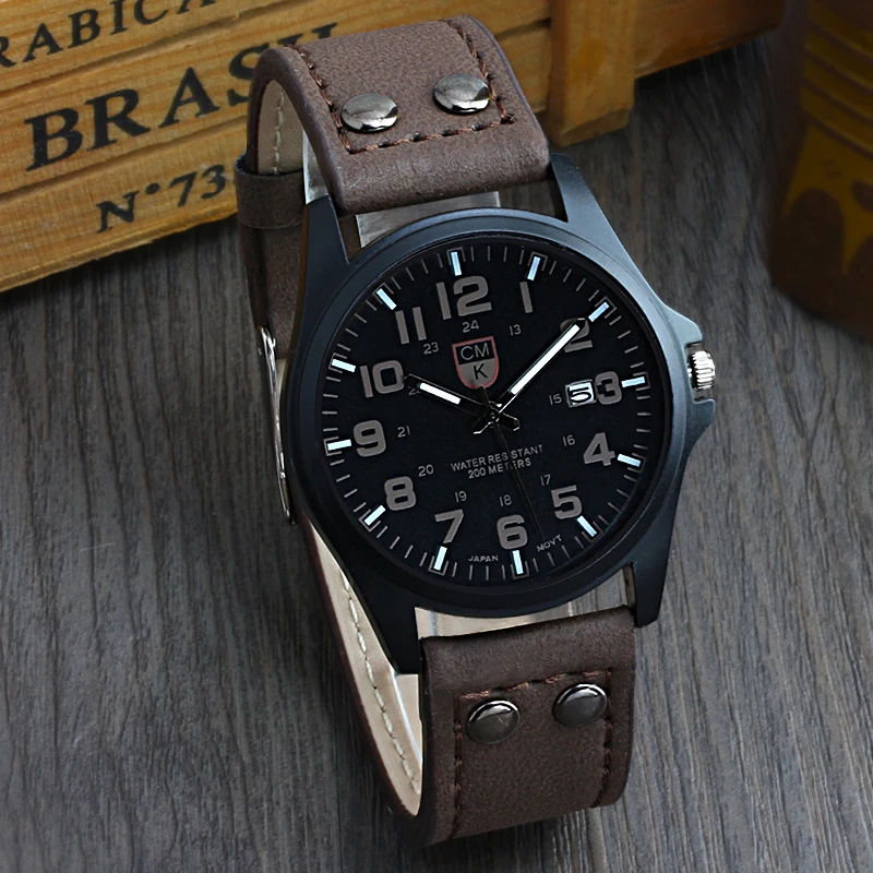 Brand men watch New mans clock Men's Date Leather Strap watches Sport Quartz Military Wristwatch часы мужские watch
Brand men watch New mans clock Men's Date Leather Strap watches Sport Quartz Military Wristwatch часы мужские watch