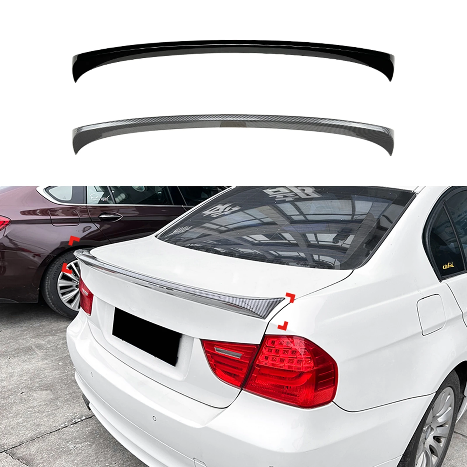 For BMW 3 Series E90 & E90 M3 2005-2012 Sedan 4-Door 320i 320li 325li Carbon Fiber Look/Gloss Black Rear Trunk Spoiler Wing Lip
For BMW 3 Series E90 & E90 M3 2005-2012 Sedan 4-Door 320i 320li 325li Carbon Fiber Look/Gloss Black Rear Trunk Spoiler Wing Lip
