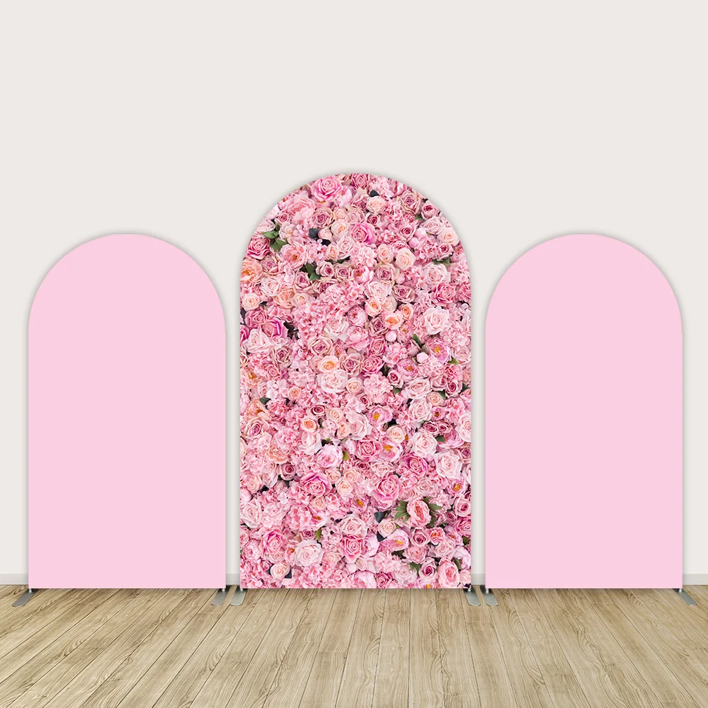 

Wedding Party Decoration Pink Floral Arch Cover Backdrop Banner Customize Newborn Baby Shower Chiara Wall Portrait Background