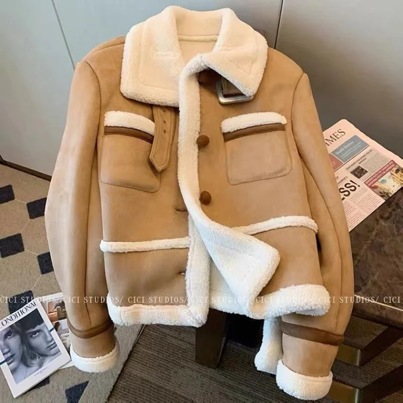 Lamb Fleece Coat Women Spring and Autumn New 2023 Versatile Slim Temperament Retro High Grade Top Deerskin Fleece Jacket Female
Lamb Fleece Coat Women Spring and Autumn New 2023 Versatile Slim Temperament Retro High Grade Top Deerskin Fleece Jacket Female