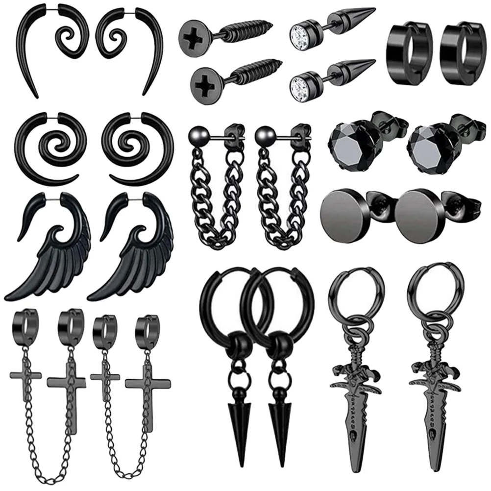 12 Pairs Men Earrings Temperament Men's Earrings and Studs Male Mens Stainless Steel for Trendy
12 Pairs Men Earrings Temperament Men's Earrings and Studs Male Mens Stainless Steel for Trendy