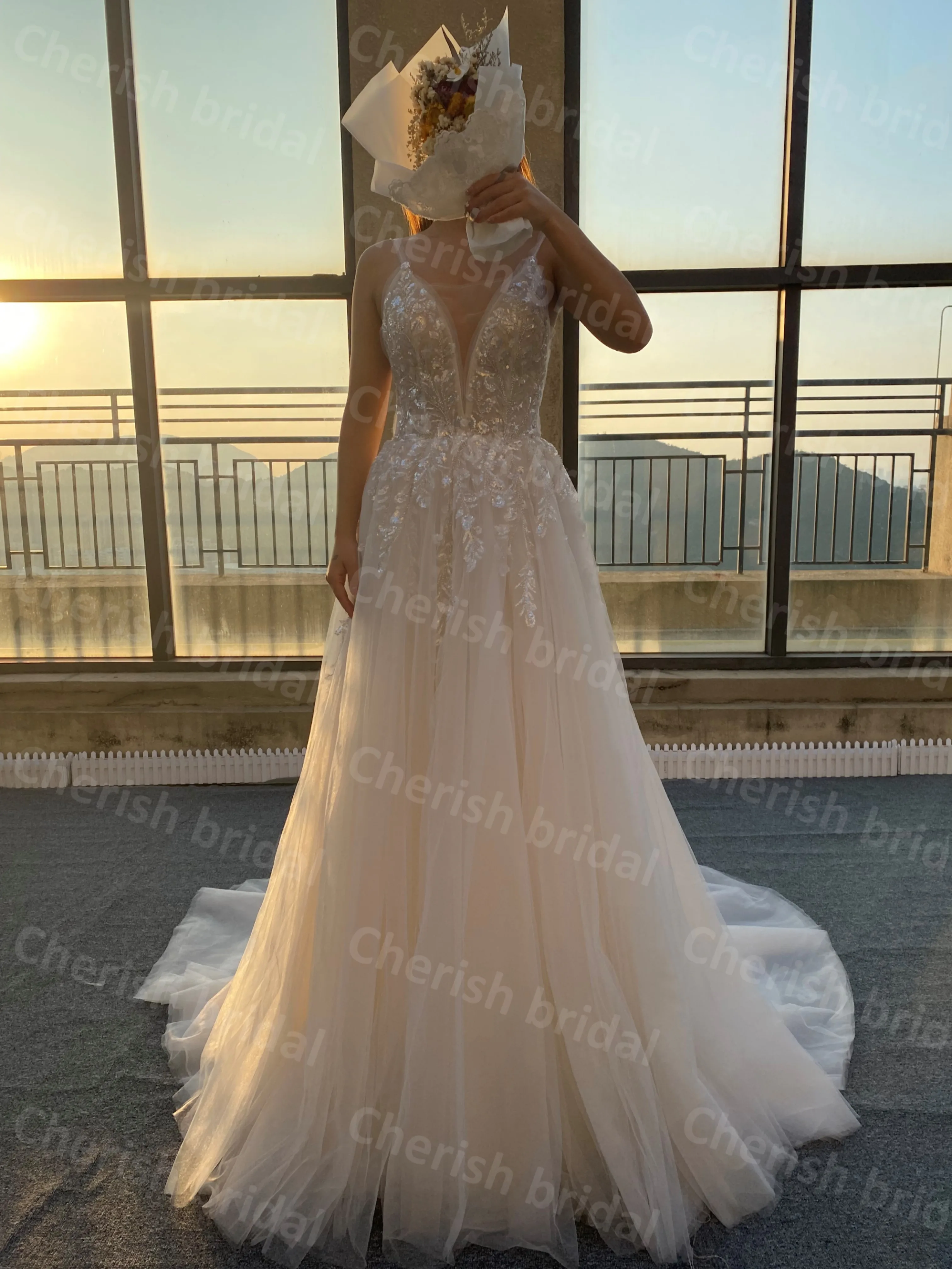 DA2205 Luxury Wedding Dress A-line Bride Dresses for Women Spaghetti Straps Lace Beading and Sequin Bridal Gown Zipper Back
DA2205 Luxury Wedding Dress A-line Bride Dresses for Women Spaghetti Straps Lace Beading and Sequin Bridal Gown Zipper Back