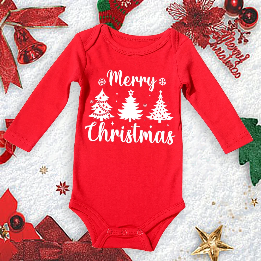 

Newborn Toddler Bodysuits Merry Christmas Print Baby Long Sleeve Romper Playsuit Infant Girls Boys Unisex Jumpsuit Xmas Presents