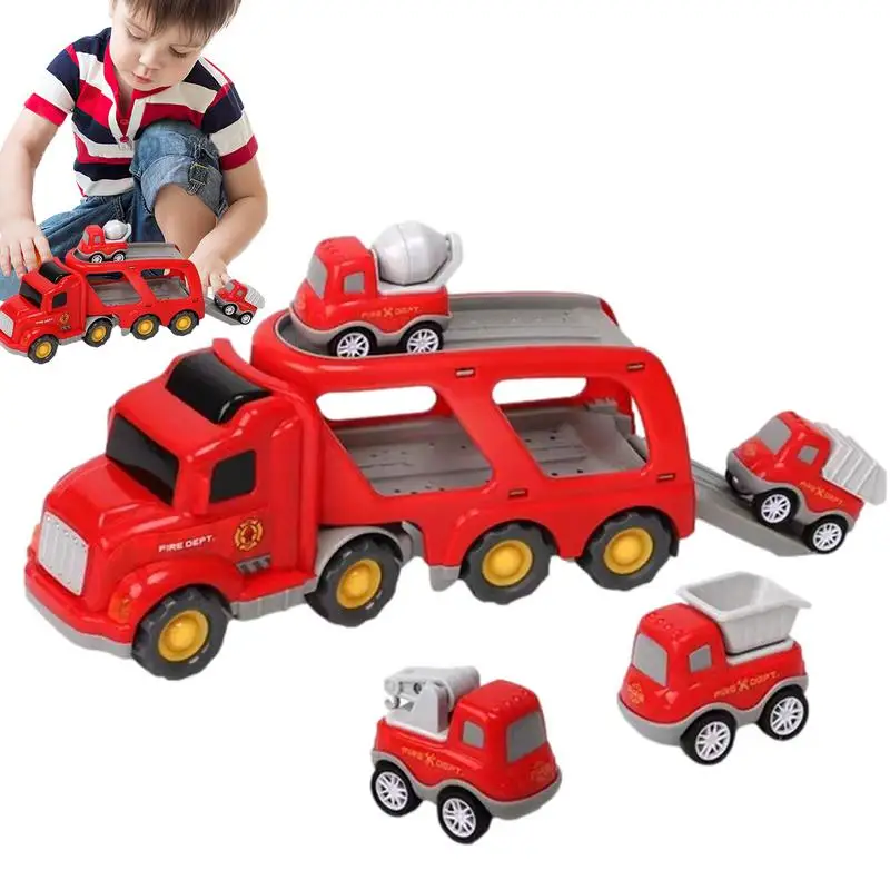 

Friction Power Car Toys 5 In 1 Trucks Construction Vehicles Toys Set Interactive Push And Go Toy Trucks Friction Powered Vehicle