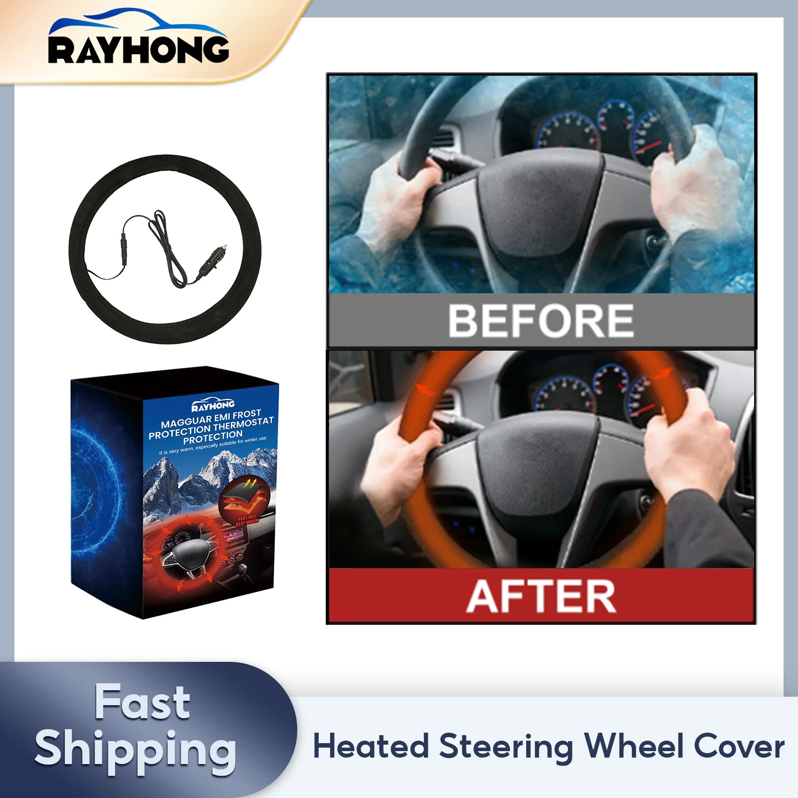 Heated Steering Wheel Cover Electric Heating Warmer Anti Slip Breathable Soft Comfortable Winter Universal Steering Wheel Pads
Heated Steering Wheel Cover Electric Heating Warmer Anti Slip Breathable Soft Comfortable Winter Universal Steering Wheel Pads