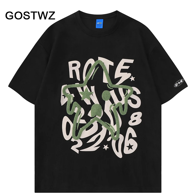 Men Hip Hop T-Shirt Streetwear Chamois Leather Flocking Print Pentagram Short Sleeve 2023 Harajuku Fashion Casual Loose Tops
Men Hip Hop T-Shirt Streetwear Chamois Leather Flocking Print Pentagram Short Sleeve 2023 Harajuku Fashion Casual Loose Tops