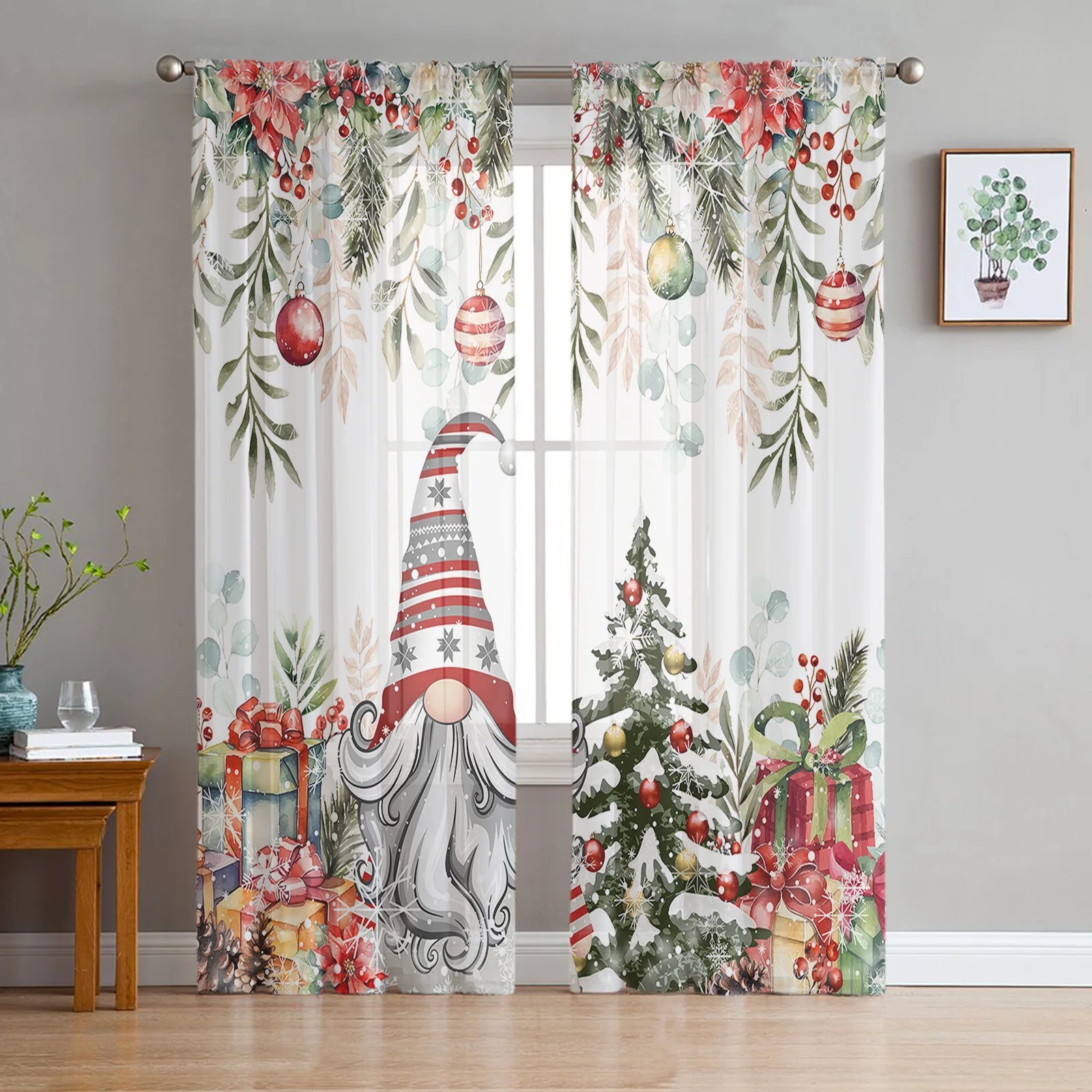 Christmas First Class Red Ball Eucalyptus Dwarf Tree Sheer Curtains Living Room Bedroom Voile Window Curtain Tulle Drapes
Christmas First Class Red Ball Eucalyptus Dwarf Tree Sheer Curtains Living Room Bedroom Voile Window Curtain Tulle Drapes