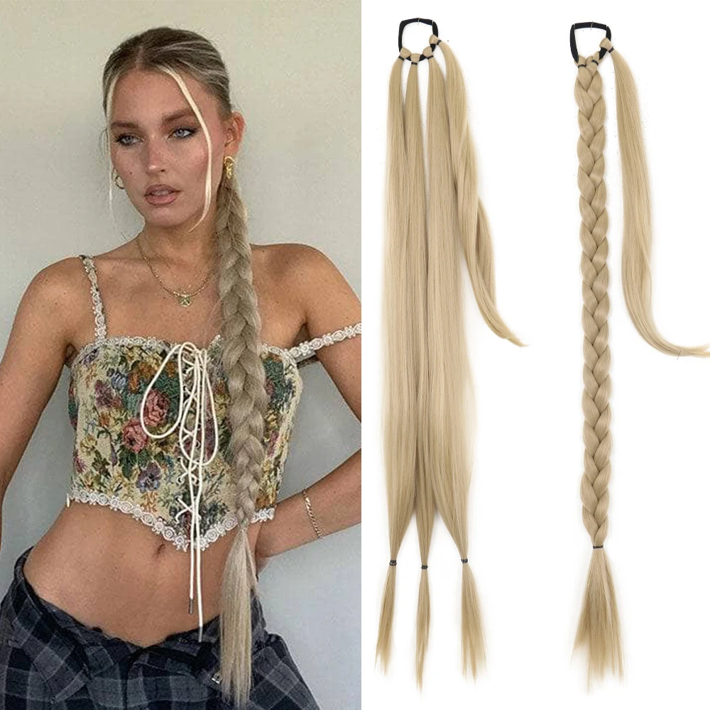 34inch With Rubber Band Long Ponytail Hair Extensions Braided Ponytail Synthetic Natural Blonde Black For Women Hairpiece Braids
34inch With Rubber Band Long Ponytail Hair Extensions Braided Ponytail Synthetic Natural Blonde Black For Women Hairpiece Braids