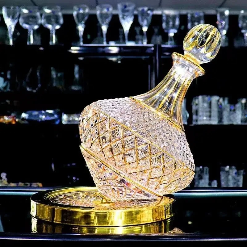 1100ml Drawing Gold Rotating Crystal Glass Decanter High-end Light Luxury Wine Decanter Rotating Tumbler Gyro Decanter
1100ml Drawing Gold Rotating Crystal Glass Decanter High-end Light Luxury Wine Decanter Rotating Tumbler Gyro Decanter