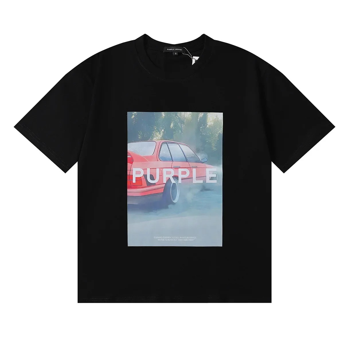Purple Brand retro car high-definition printed pure cotton casual short sleeved men's and women's loose bottomed T-shirt
Purple Brand retro car high-definition printed pure cotton casual short sleeved men's and women's loose bottomed T-shirt