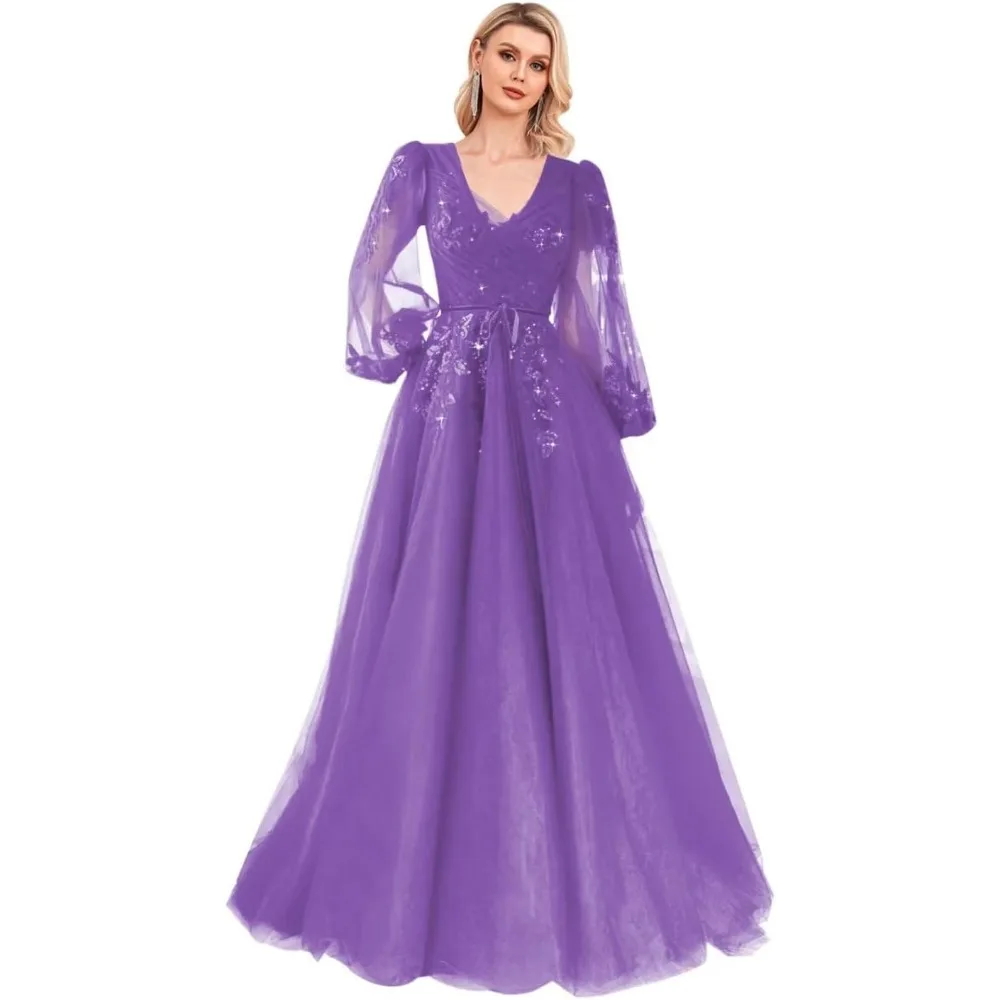 Wakuta Long Sleeve Prom Dress Sparkly Sequin Tulle Ball Gown V Neck Formal Evening Dress vestidos de fiesta платье свадебное 
Wakuta Long Sleeve Prom Dress Sparkly Sequin Tulle Ball Gown V Neck Formal Evening Dress vestidos de fiesta платье свадебное
