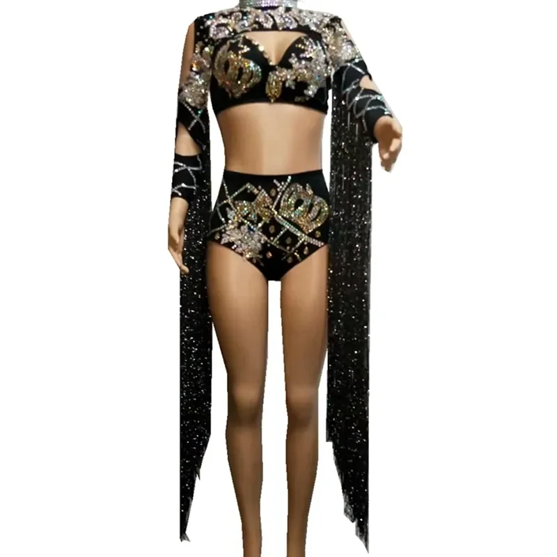 Sexy Luxury Leotard Performance Outfit Party Jumpsuit Singer Dance Stage Clothing Bright Black Tassel Rhinestones Bodysuit
Sexy Luxury Leotard Performance Outfit Party Jumpsuit Singer Dance Stage Clothing Bright Black Tassel Rhinestones Bodysuit