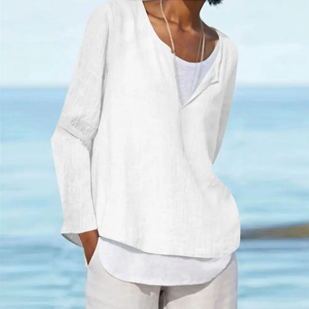 Loose T-shirt Soft Long-sleeved Top Vintage Soft Thin Plus Size Women's V Neck Blouse Breathable Spring Fall Lady Top
Loose T-shirt Soft Long-sleeved Top Vintage Soft Thin Plus Size Women's V Neck Blouse Breathable Spring Fall Lady Top