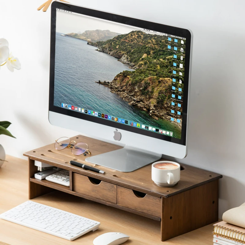 Walnut Color Double Drawer Desktop Computer Monitor Stands, Neck Support Office Tablet Stand Holders , Screen Storage Stand Base
Walnut Color Double Drawer Desktop Computer Monitor Stands, Neck Support Office Tablet Stand Holders , Screen Storage Stand Base