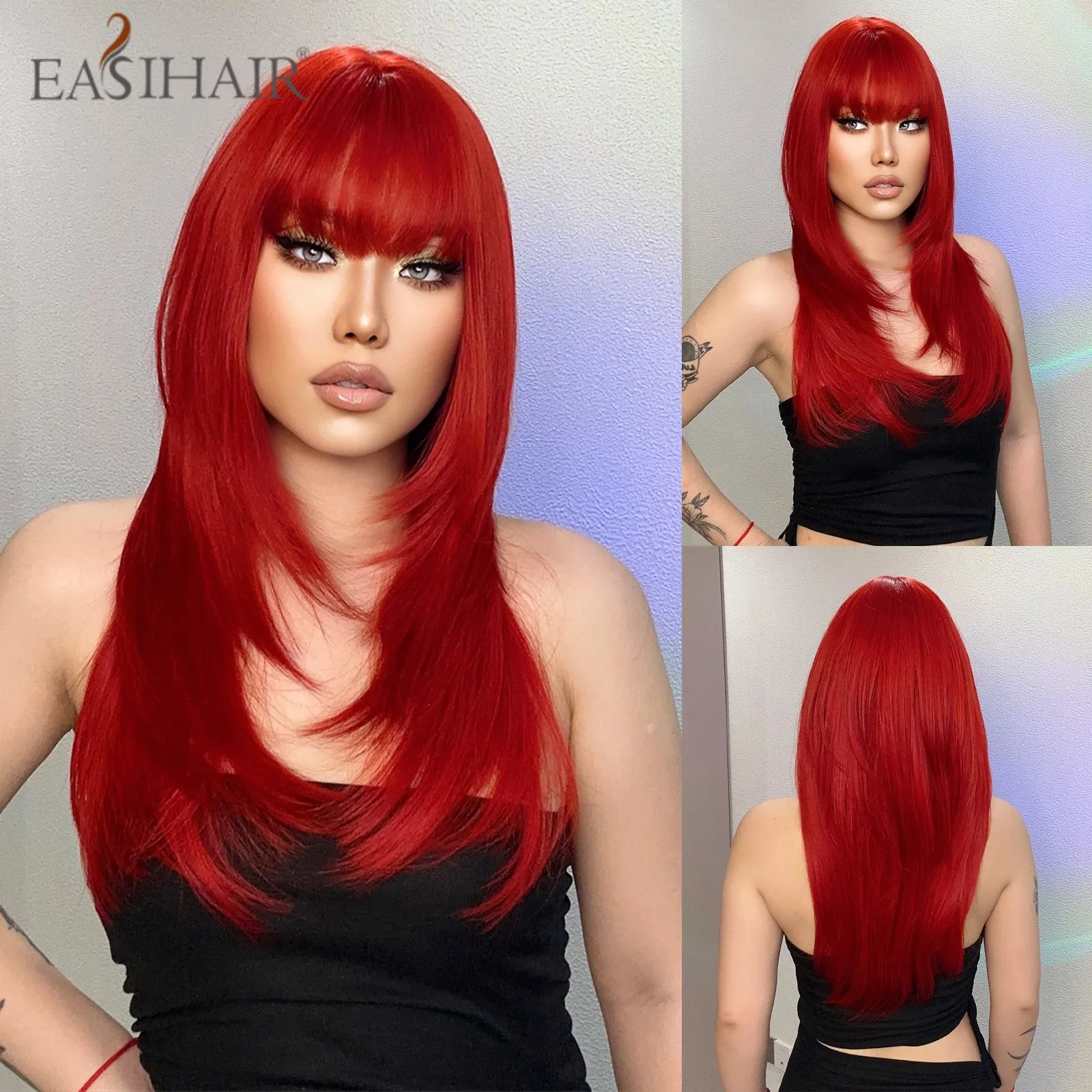 EASIHAIR Long Straight Red Synthetic Wigs Layered Straight Natural Hair Wig with Bangs for Women Heat Resistant Cosplay Wigs
EASIHAIR Long Straight Red Synthetic Wigs Layered Straight Natural Hair Wig with Bangs for Women Heat Resistant Cosplay Wigs