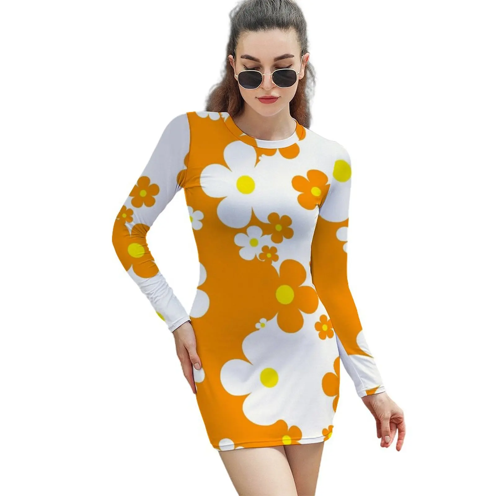 60's Retro Pop Small Flowers in Orange and White Long-Sleeved Sheath Dress summer dress for women 2024 women's evening dresses
60's Retro Pop Small Flowers in Orange and White Long-Sleeved Sheath Dress summer dress for women 2024 women's evening dresses