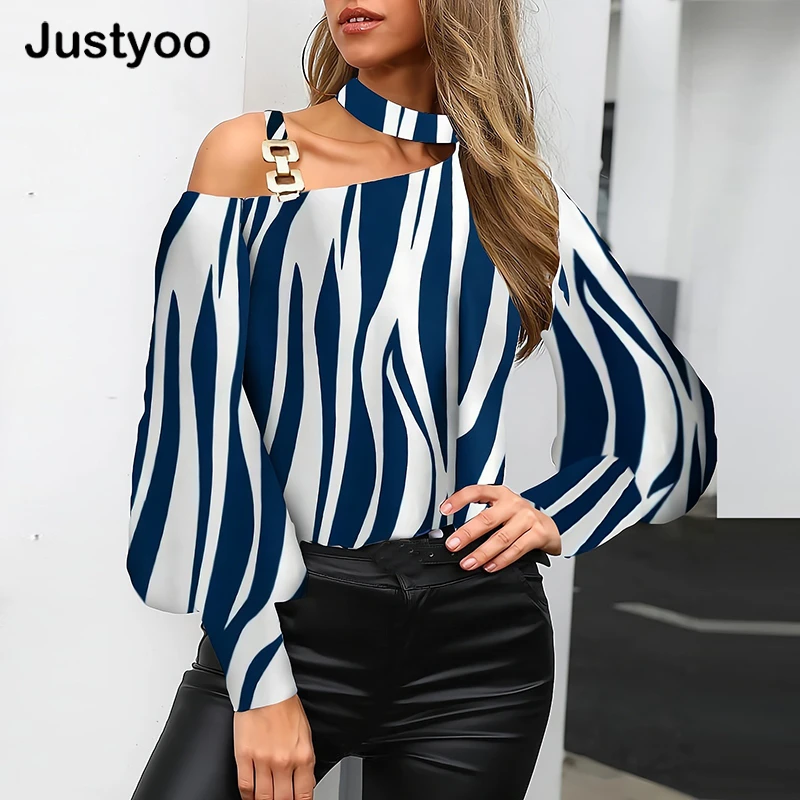 Spring Autumn Long-sleeved Printed Halter Shirt Women's Clothing Off Shoulder Stree Casual Loose Sexy Fashion Pullover Blouse
Spring Autumn Long-sleeved Printed Halter Shirt Women's Clothing Off Shoulder Stree Casual Loose Sexy Fashion Pullover Blouse