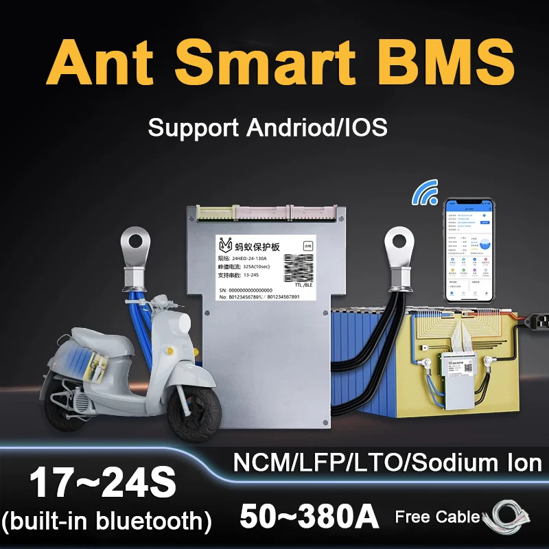 Ant Smart BMS Compatible 17-24S for LifePO4 Li-ion LTO Battery Sodium Ion 125A 250A 325A 425A 550A 850A Protection Board
Ant Smart BMS Compatible 17-24S for LifePO4 Li-ion LTO Battery Sodium Ion 125A 250A 325A 425A 550A 850A Protection Board