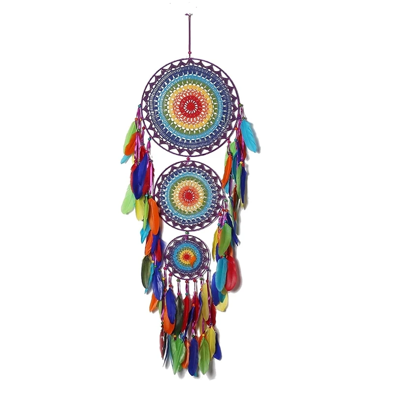 1 PCS Indian Style Decoration Pendant Three-Ring Dream Catcher Home Decoration Pendant Multicolor
1 PCS Indian Style Decoration Pendant Three-Ring Dream Catcher Home Decoration Pendant Multicolor