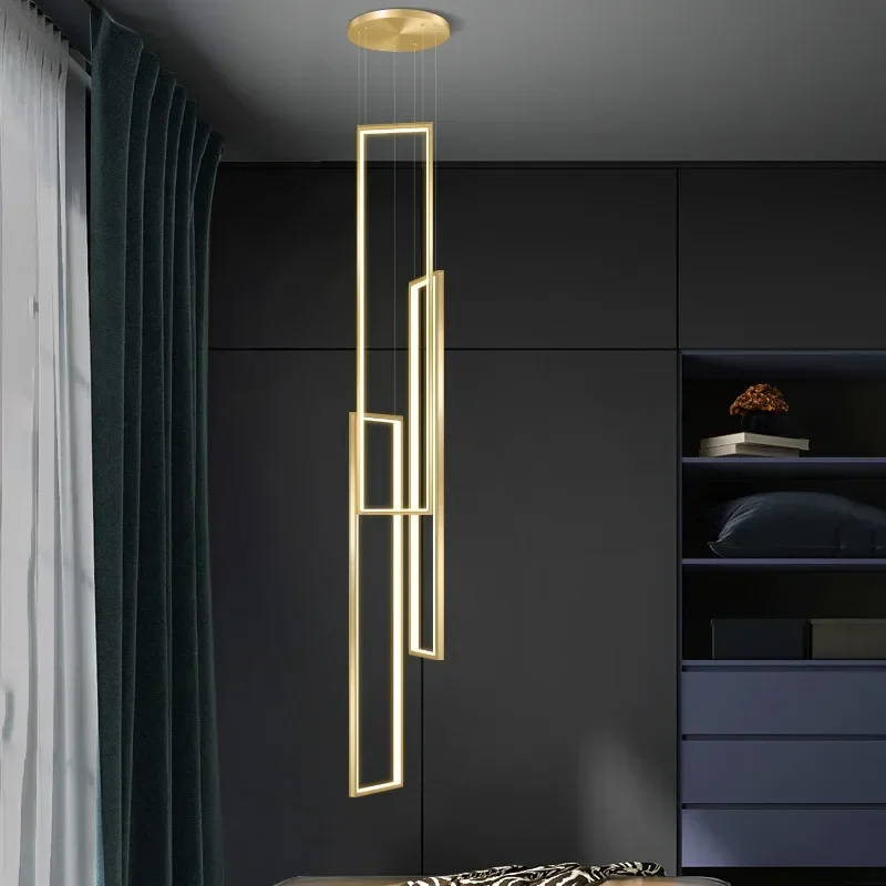 Modern LED Stair Long Chandelier Minimalist Creative Rectangular Villa Duplex Chandelier Black/Gold Living Room Hanging Lamps
Modern LED Stair Long Chandelier Minimalist Creative Rectangular Villa Duplex Chandelier Black/Gold Living Room Hanging Lamps