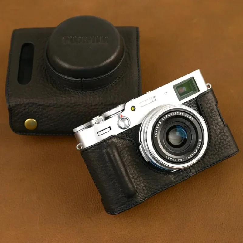 Design For FUJIFILM X100V Fujinon handmade Genuine Leather Full Protection Camera Bag Camera Case Cover
Design For FUJIFILM X100V Fujinon handmade Genuine Leather Full Protection Camera Bag Camera Case Cover