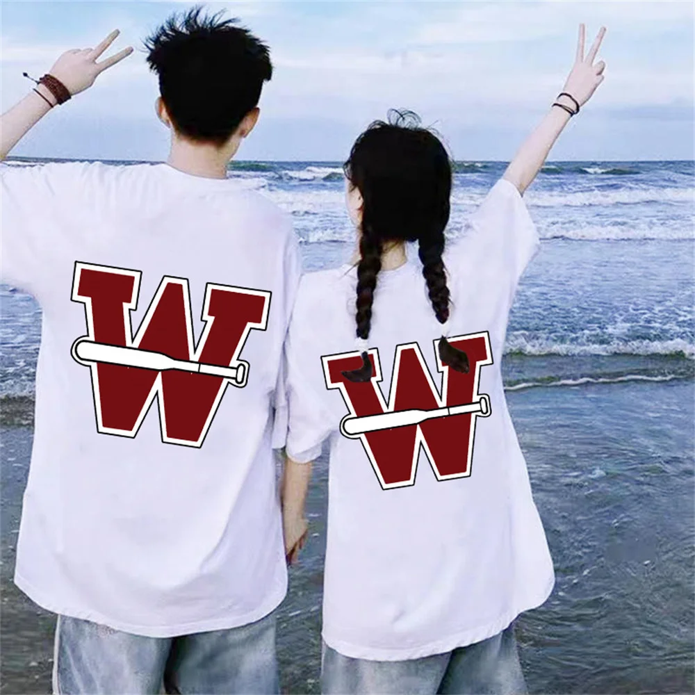 Summer Fashion Women Men's Short-sleeved Tshirts Streetwear Back Printing W Letters Comfortable Cotton Loose Couple T-shirt
Summer Fashion Women Men's Short-sleeved Tshirts Streetwear Back Printing W Letters Comfortable Cotton Loose Couple T-shirt