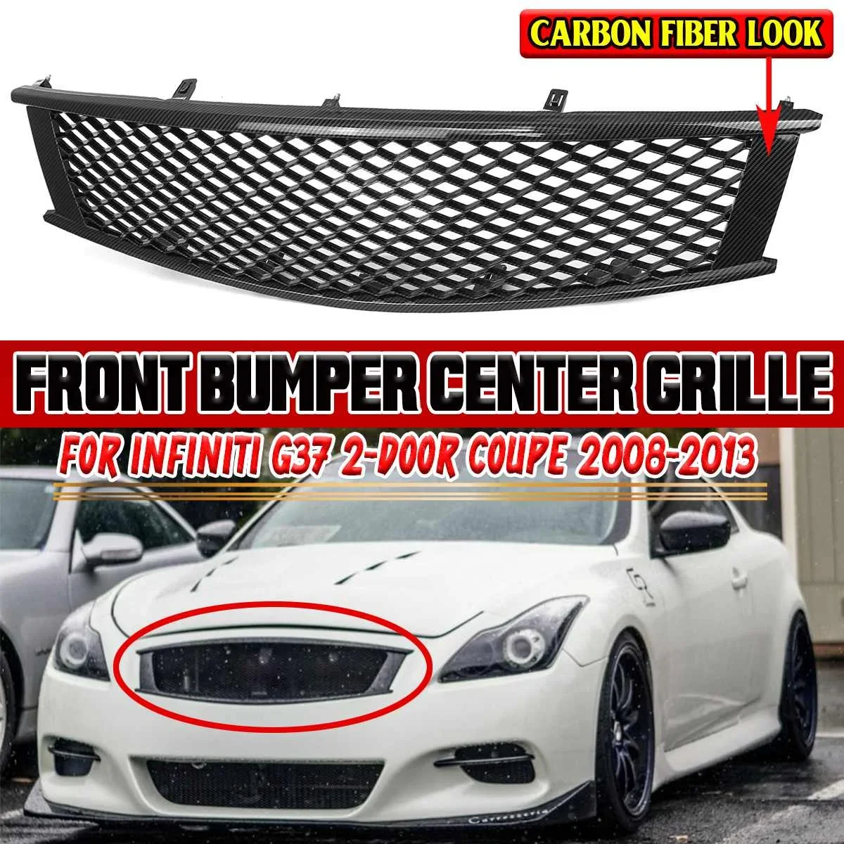 Honeycomb Mesh Car Front Upper Grill Grille Front Bumper Radiator Grille For Infiniti G37 2-Door Coupe 2008-2013 Racing Grills
Honeycomb Mesh Car Front Upper Grill Grille Front Bumper Radiator Grille For Infiniti G37 2-Door Coupe 2008-2013 Racing Grills