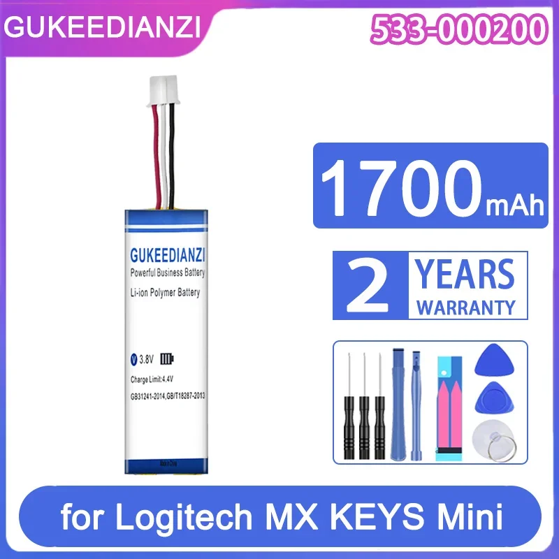 GUKEEDIANZI Replacement Battery 533-000200 533000200 1700mAh for Logitech MX KEYS Mini YR0084 920-010514 Keyboard
GUKEEDIANZI Replacement Battery 533-000200 533000200 1700mAh for Logitech MX KEYS Mini YR0084 920-010514 Keyboard