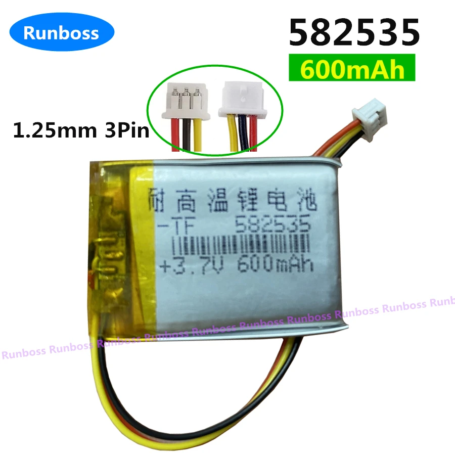 

1-4PCS 3 thread 3.7V 600mAH 602535 552535 562438 PLIB Rechargeable Polymer Battery for mp3 mp4 DVR Sho-me Combo 1 Shome combo A1