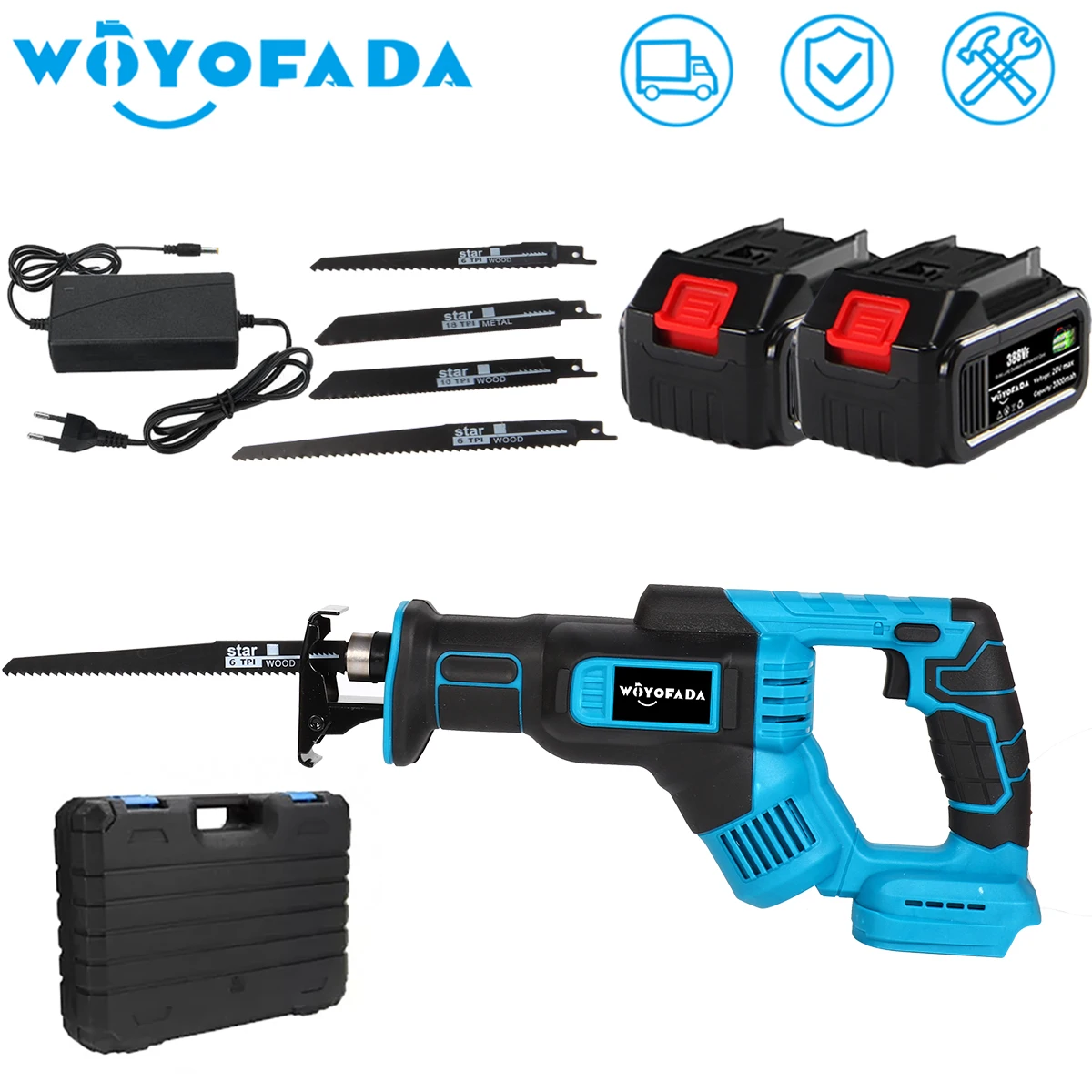 WOYOFADA Cordless Electric Reciprocating Saw Electric Saw Cutting Portable Saber Saw Power Tools For 18V Makita Battery
WOYOFADA Cordless Electric Reciprocating Saw Electric Saw Cutting Portable Saber Saw Power Tools For 18V Makita Battery