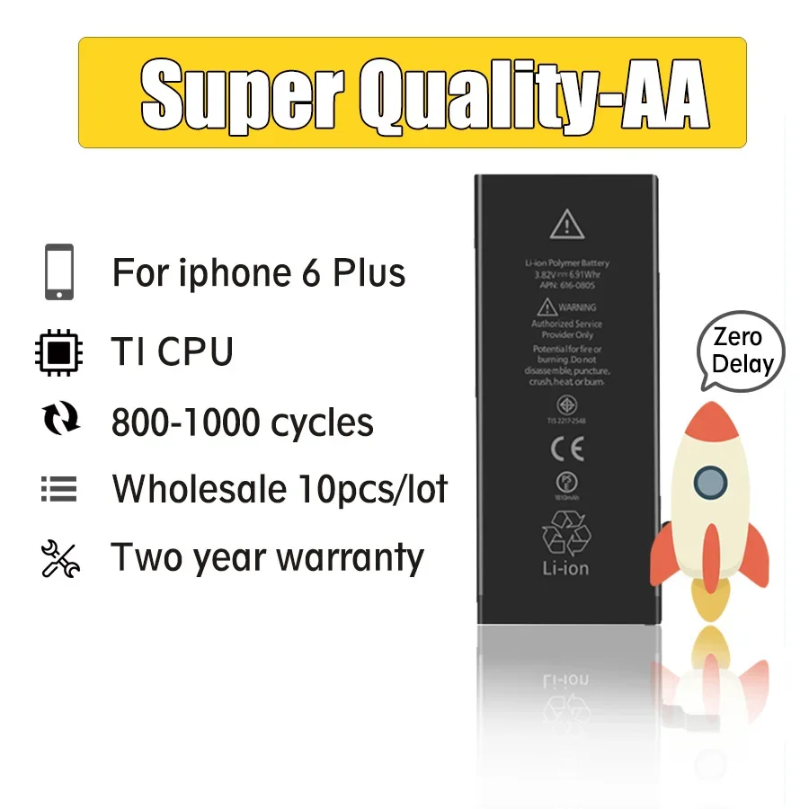 10pcs/Lot Real Capacity 2915mAh Core Protection Board 3.82V Zero Cyclic Battery For iPhone 6Plus 6P 5.5" Repair Parts 6Plus-AA
10pcs/Lot Real Capacity 2915mAh Core Protection Board 3.82V Zero Cyclic Battery For iPhone 6Plus 6P 5.5" Repair Parts 6Plus-AA