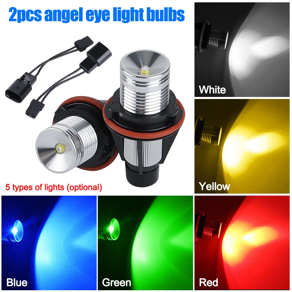

2PCS Angel Eyes Halo Ring Marker Light Bulbs Bright Error Free Car LED Headlights Replacement Car Accessory For BMW E39 E60 E63