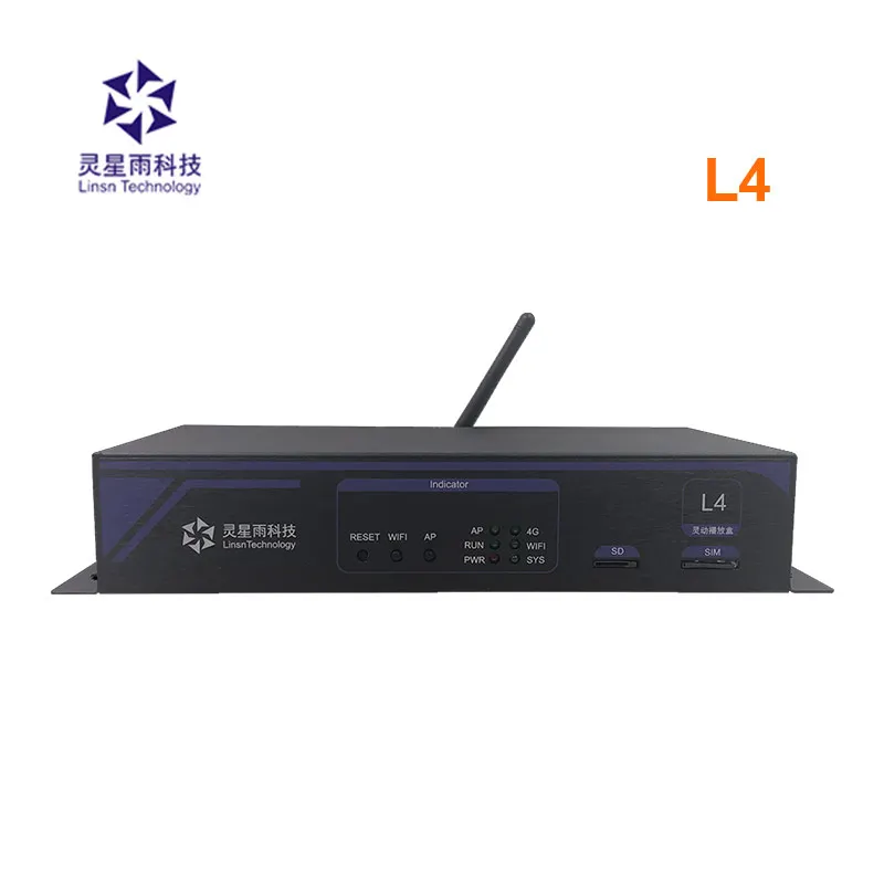 Синхронный плеер Linsn L4 поддерживает множество форматов контента, вход HD 1,3 миллионов пикселей
Синхронный плеер Linsn L4 поддерживает множество форматов контента, вход HD 1,3 миллионов пикселей
