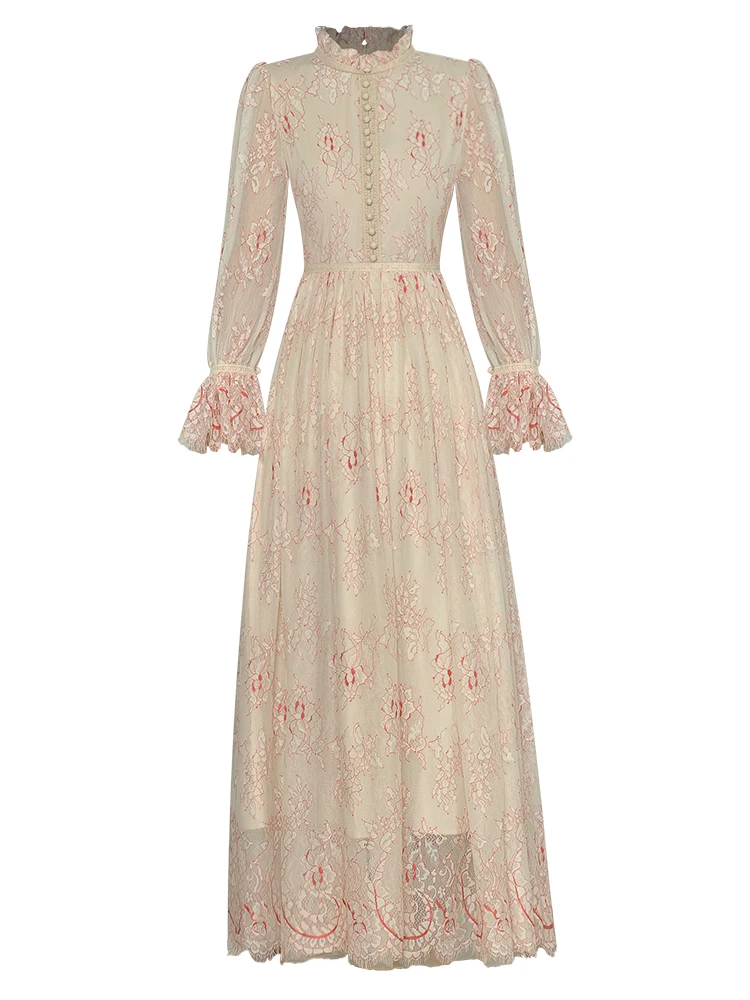 Runway Spring Autumn Ladies New Designer Bohemian High Quality Casual Party Vintage Elegant Girls Long Sleeve Lace Midi Dress
Runway Spring Autumn Ladies New Designer Bohemian High Quality Casual Party Vintage Elegant Girls Long Sleeve Lace Midi Dress