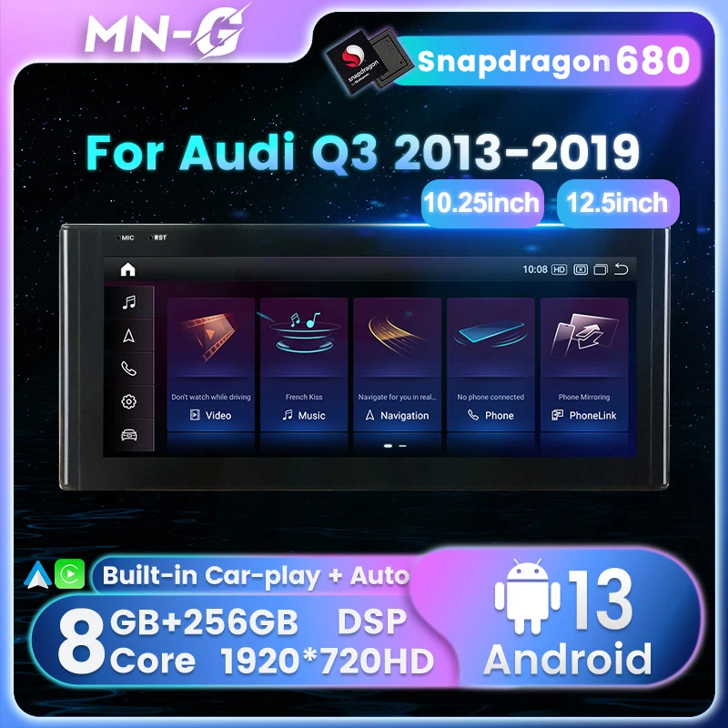MN-G Snapdragon 680, Android 13, до 8-ЯДЕР, до 8 + 256ГБ, автомагнитола For Ауди Q3 For Audi Q3 2013-2019 Штатная магнитола GPS android мультимедиа , беспроводной Apple CarPlay, Android auto
MN-G Snapdragon 680, Android 13, до 8-ЯДЕР, до 8 + 256ГБ, автомагнитола For Ауди Q3 For Audi Q3 2013-2019 Штатная магнитола GPS android мультимедиа , беспроводной Apple CarPlay, Android auto
