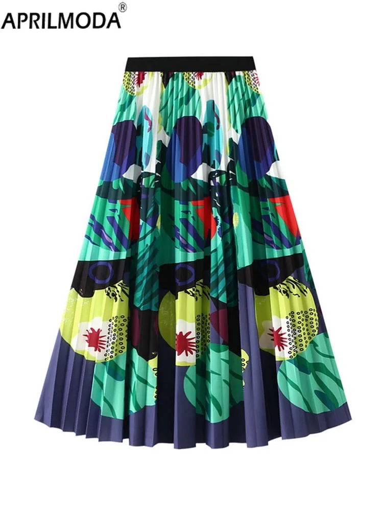 2024 New Vintage Floral Print Pleated Long Skirts Women Korean Summer Spring Elegant Casual Retro Elastic Waist Midi Skirt
2024 New Vintage Floral Print Pleated Long Skirts Women Korean Summer Spring Elegant Casual Retro Elastic Waist Midi Skirt