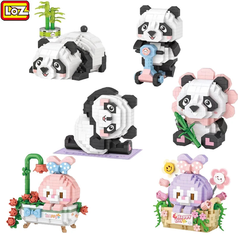 

Новые Мультяшные животные, Детская Милая панда, кролик, картофель фри, маленькие частицы, головоломки, модели игрушек для детей, подарок для девочки