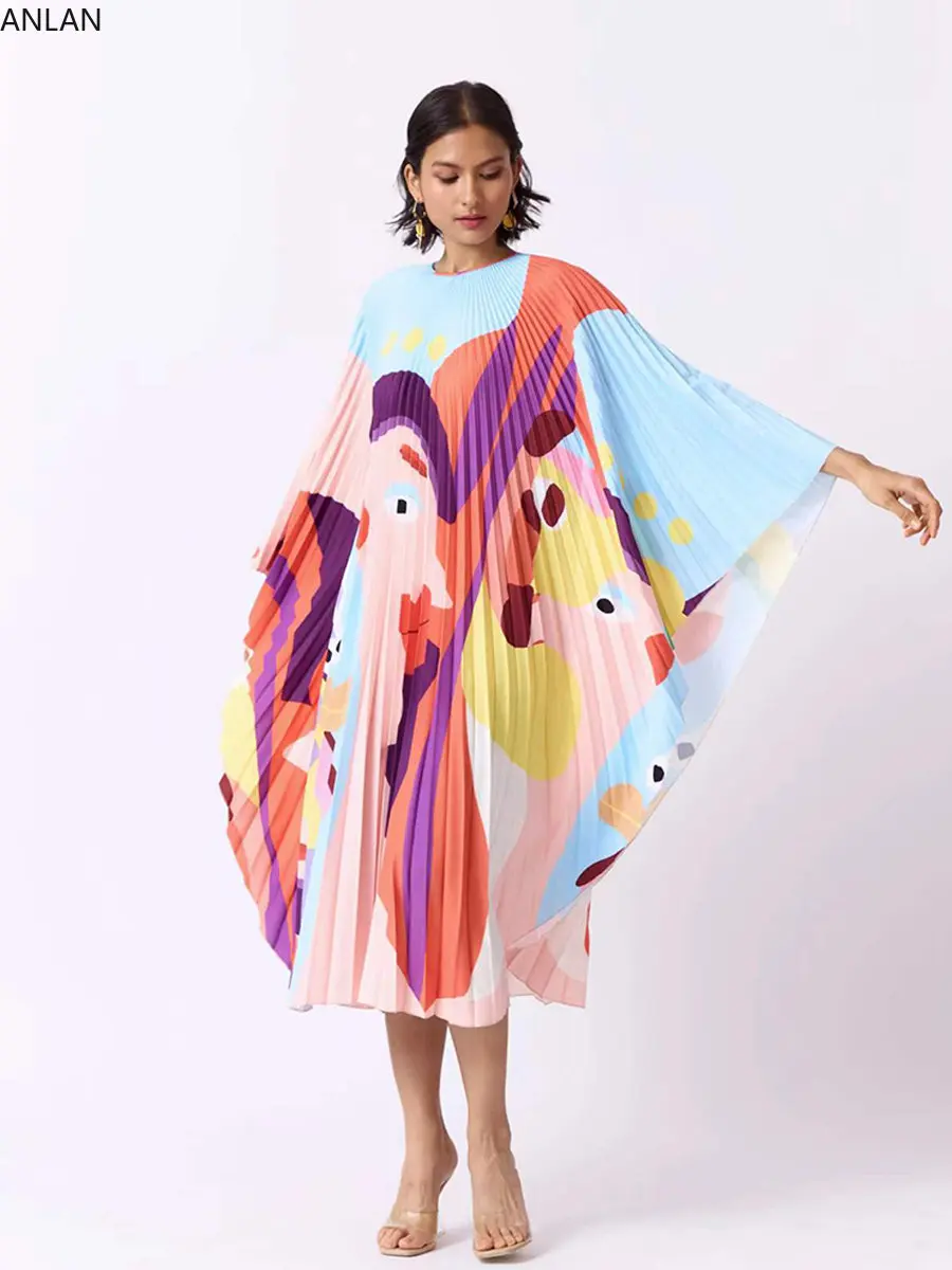 Summer New Miyake Pleated Women Dress of 2024 Print Flying Sleeve Irregular Long Dresses Casual Style Femme Chic Et élégante
Summer New Miyake Pleated Women Dress of 2024 Print Flying Sleeve Irregular Long Dresses Casual Style Femme Chic Et élégante