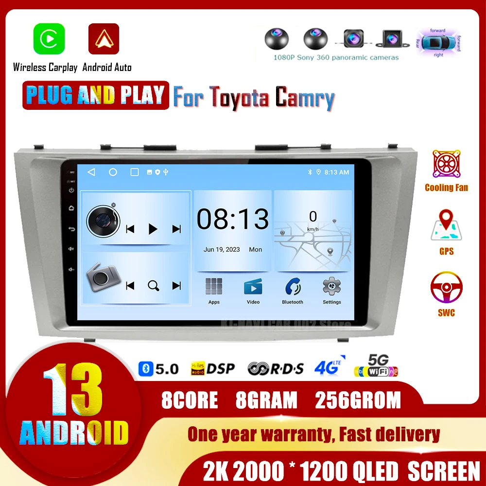 for Toyota Camry 2006 - 2011 Car Radio Carplay Player Android Auto Navigation Stereo GPS Bluetooth Radio RDS WIFI 4G SWC Video
for Toyota Camry 2006 - 2011 Car Radio Carplay Player Android Auto Navigation Stereo GPS Bluetooth Radio RDS WIFI 4G SWC Video