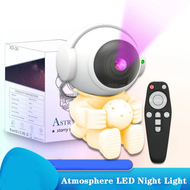 Colorful Sky Star Atmosphere LED Night Light Astronaut Projection Light Nebula Light Bedroom Home Decoration Children'S Gift
Colorful Sky Star Atmosphere LED Night Light Astronaut Projection Light Nebula Light Bedroom Home Decoration Children'S Gift