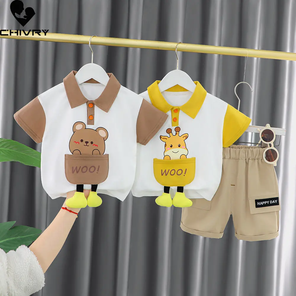 Boys Summer Clothing New 2023 Baby Boy Short Sleeve Lapel Cartoon Bear Giraffe Polo Shirt Tops with Shorts Kids Clothes Sets
Boys Summer Clothing New 2023 Baby Boy Short Sleeve Lapel Cartoon Bear Giraffe Polo Shirt Tops with Shorts Kids Clothes Sets