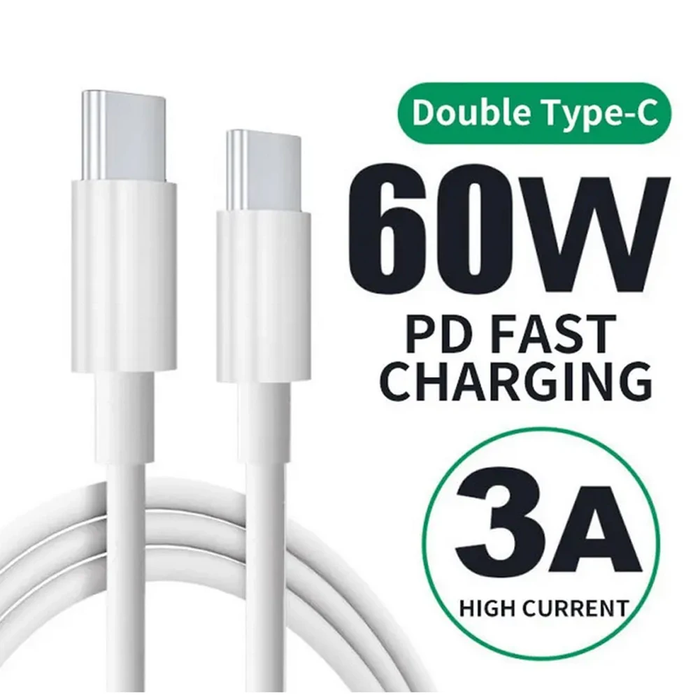 60W Charging Cable Type C Fast Charging Cable PD Fast Charge 60W USB-C To USB-C Data Cable For Phones Laptops
60W Charging Cable Type C Fast Charging Cable PD Fast Charge 60W USB-C To USB-C Data Cable For Phones Laptops