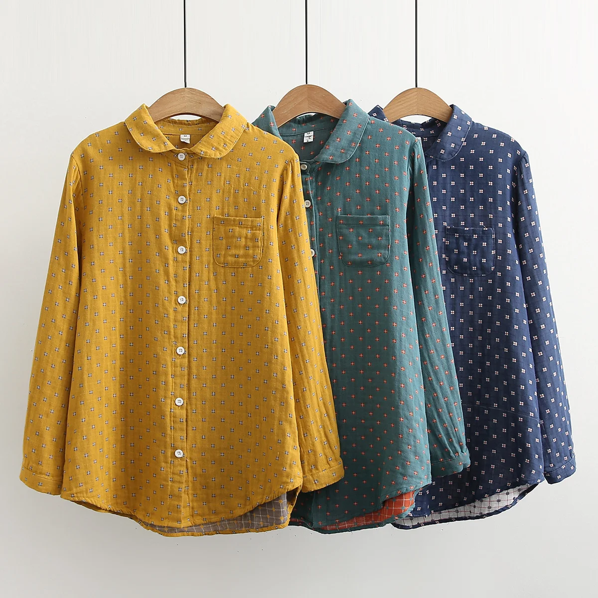 Yellow Cotton Yarn Shirts Women Tops Japan Style Spring Autumn plaid Blouses Long Sleeve Lady Tops Soft Skin-Friendly Shirts
Yellow Cotton Yarn Shirts Women Tops Japan Style Spring Autumn plaid Blouses Long Sleeve Lady Tops Soft Skin-Friendly Shirts