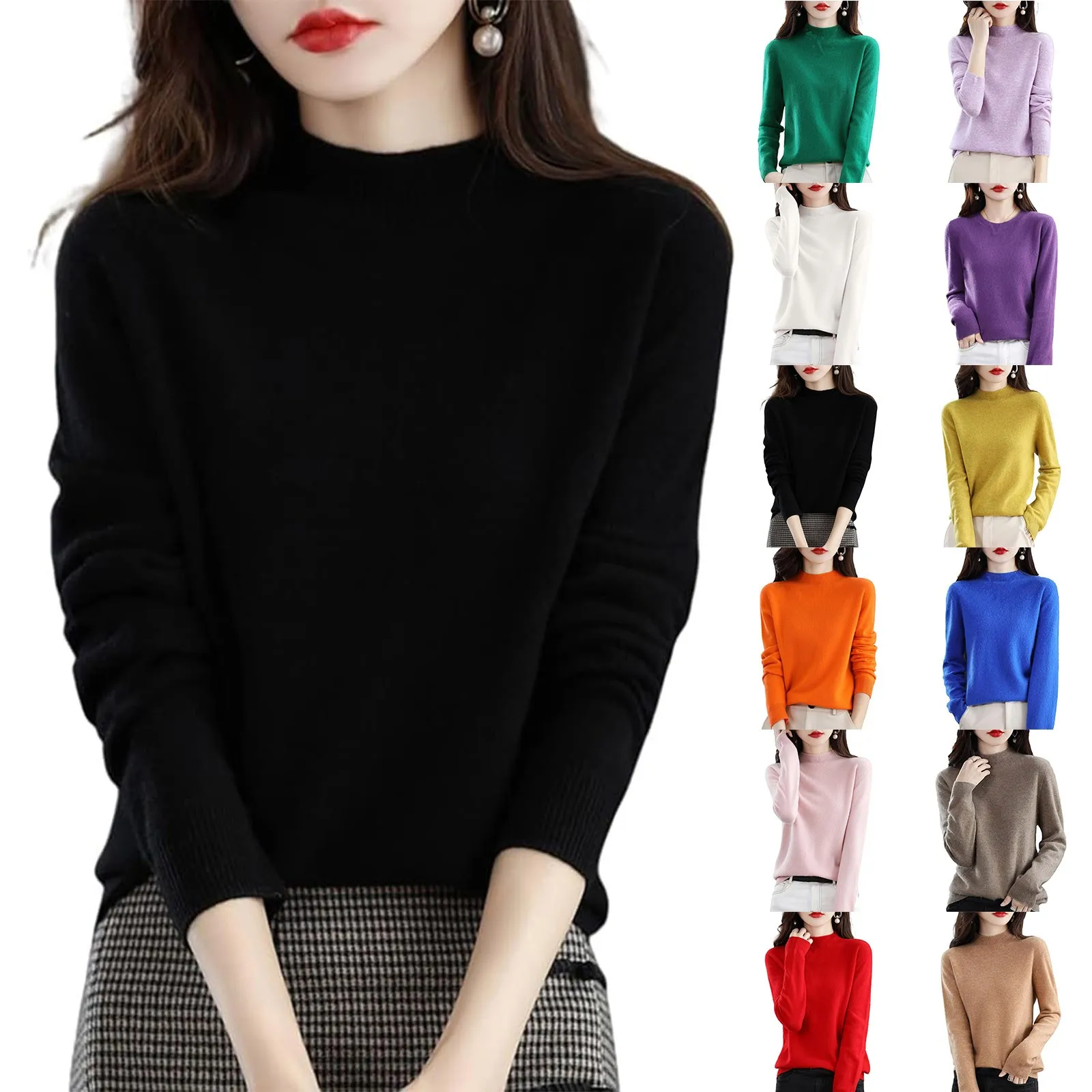 2023 New Female Casual Fashion Clothing Women's Warm Wool Knitted Winter And Autumn Sweater With Artificial Wool And High Collar
2023 New Female Casual Fashion Clothing Women's Warm Wool Knitted Winter And Autumn Sweater With Artificial Wool And High Collar