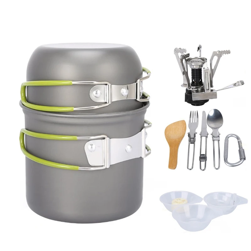Outdoor Camping Cookware Kit Pot Pan Kettle Portable Cookware Set For Outdoor Cooking Camping Tableware Hiking And Picnic
Outdoor Camping Cookware Kit Pot Pan Kettle Portable Cookware Set For Outdoor Cooking Camping Tableware Hiking And Picnic